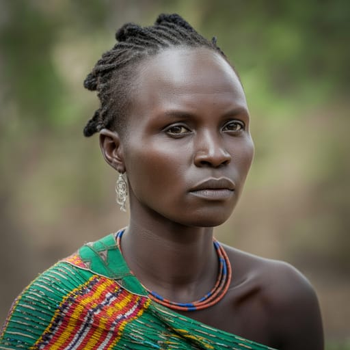 Acholi, rendered by Ideogram 3.0 Turbo from the shared prompt, AI-generated adult subject