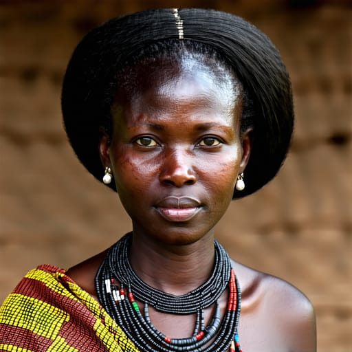 Acholi, rendered by Stable Diffusion 3.5 Large from the shared prompt, AI-generated adult subject