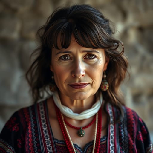 Albanians, rendered by FLUX.1 schnell from the shared prompt, AI-generated adult subject