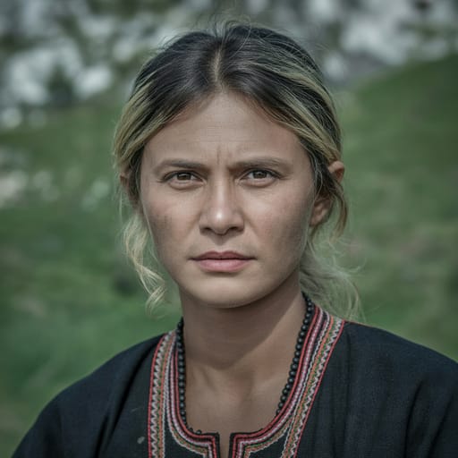 Albanians, rendered by Ideogram 3.0 Turbo from the shared prompt, AI-generated adult subject