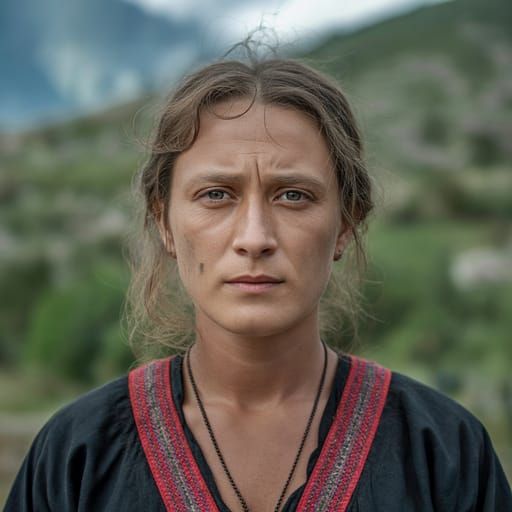 Albanians, rendered by Ideogram 3.0 Turbo from the shared prompt, AI-generated adult subject