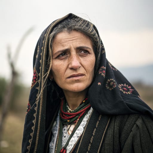 Albanians, rendered by Recraft V3 from the shared prompt, AI-generated adult subject