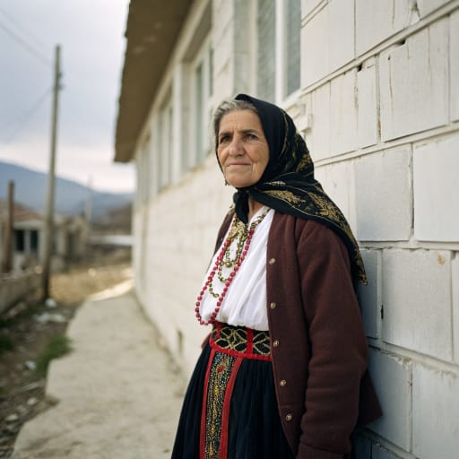 Albanians, rendered by Recraft V3 from the shared prompt, AI-generated adult subject