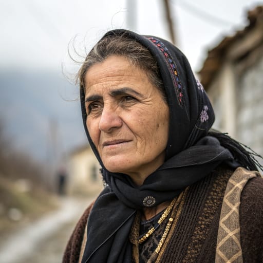 Albanians, rendered by Recraft V3 from the shared prompt, AI-generated adult subject