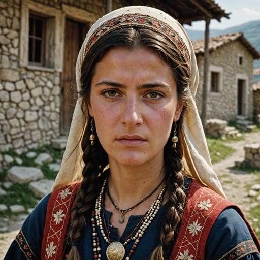 Albanians, rendered by Stable Image Core from the shared prompt, AI-generated adult subject