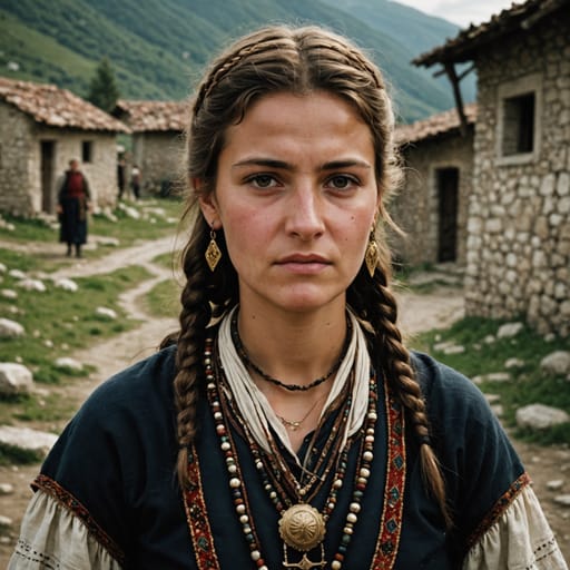 Albanians, rendered by Stable Image Core from the shared prompt, AI-generated adult subject
