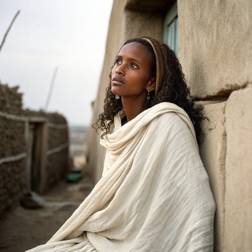 Amhara, rendered by Recraft V3 from the shared prompt, AI-generated adult subject