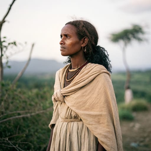 Amhara, rendered by Recraft V3 from the shared prompt, AI-generated adult subject