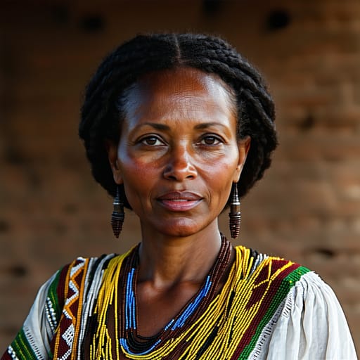 Amhara, rendered by Stable Diffusion 3.5 Large from the shared prompt, AI-generated adult subject