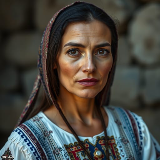 Aromanians, rendered by FLUX.1 schnell from the shared prompt, AI-generated adult subject