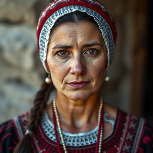 Aromanians, rendered by FLUX.1 schnell from the shared prompt, AI-generated adult subject
