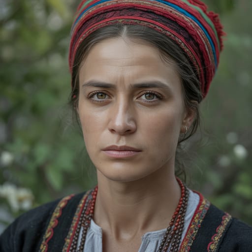 Aromanians, rendered by Ideogram 3.0 Turbo from the shared prompt, AI-generated adult subject