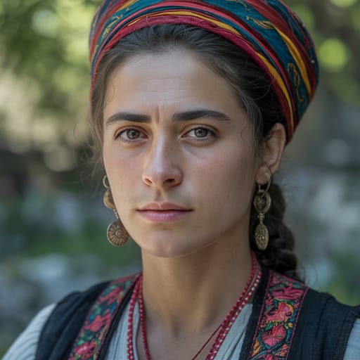 Aromanians, rendered by Ideogram 3.0 Turbo from the shared prompt, AI-generated adult subject