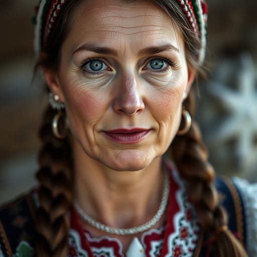 Austrians, rendered by FLUX.1 schnell from the shared prompt, AI-generated adult subject