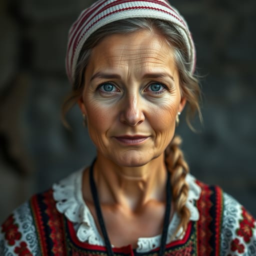 Austrians, rendered by FLUX.1 schnell from the shared prompt, AI-generated adult subject