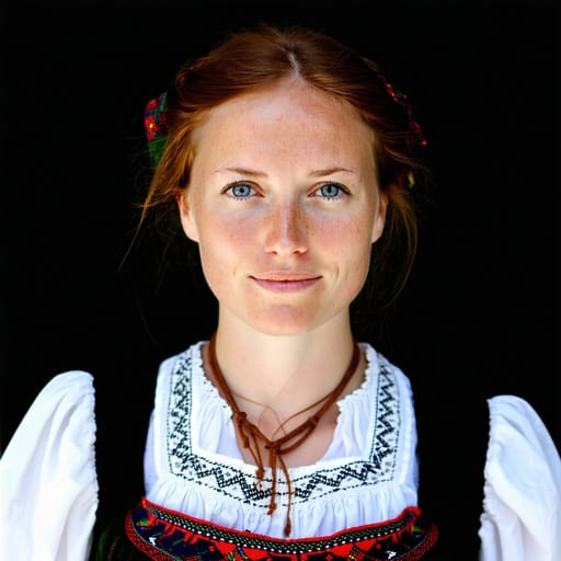 Austrians, rendered by Stable Diffusion 3.5 Large from the shared prompt, AI-generated adult subject