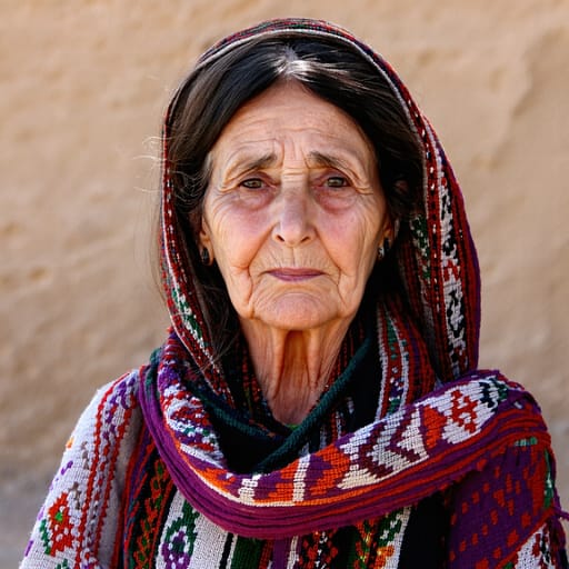 Balochi, rendered by Stable Diffusion 3.5 Large from the shared prompt, AI-generated adult subject
