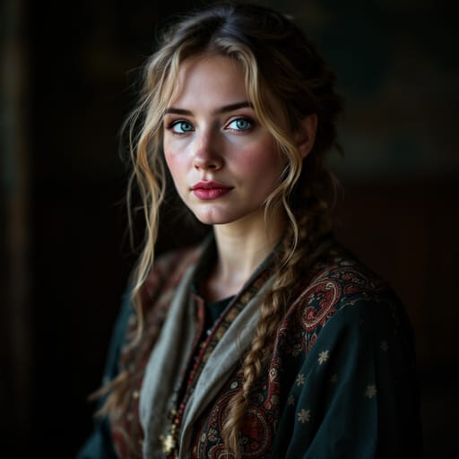Belarusians, rendered by FLUX 1.1 Pro from the shared prompt, AI-generated adult subject