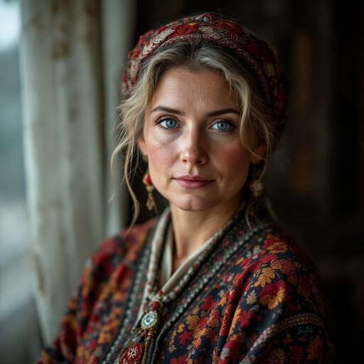 Belarusians, rendered by FLUX 1.1 Pro from the shared prompt, AI-generated adult subject