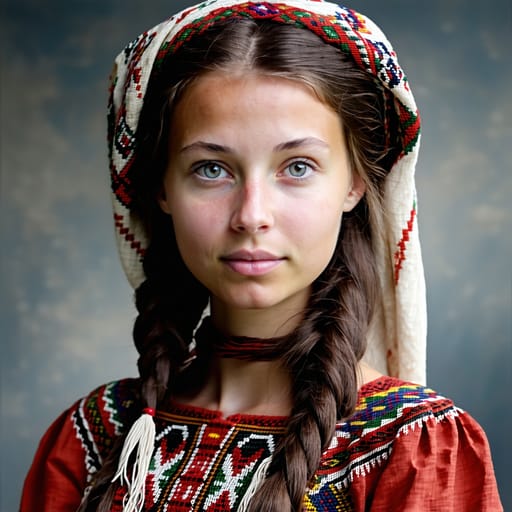Belarusians, rendered by Stable Diffusion 3.5 Large from the shared prompt, AI-generated adult subject