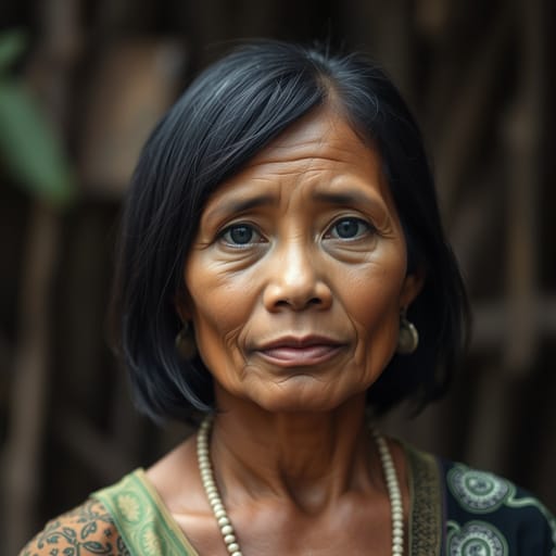 Bidayuh, rendered by FLUX.1 schnell from the shared prompt, AI-generated adult subject