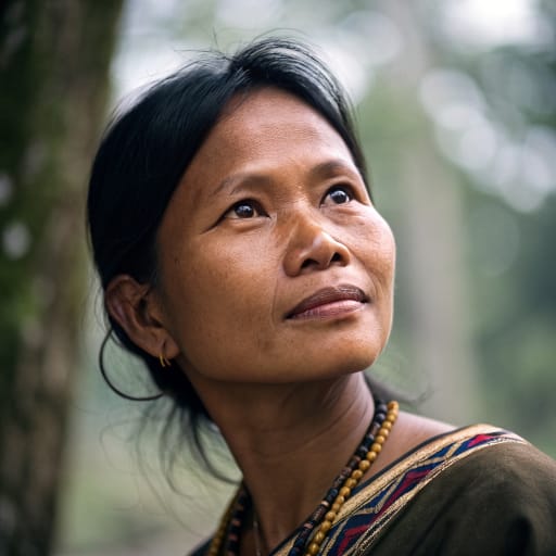 Bidayuh, rendered by Recraft V3 from the shared prompt, AI-generated adult subject