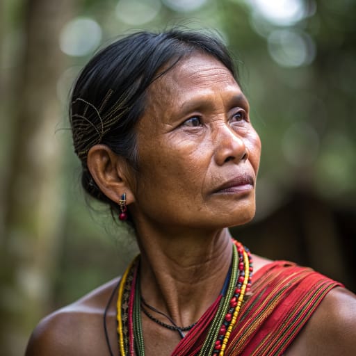 Bidayuh, rendered by Recraft V3 from the shared prompt, AI-generated adult subject