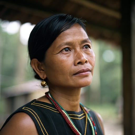Bidayuh, rendered by Recraft V3 from the shared prompt, AI-generated adult subject