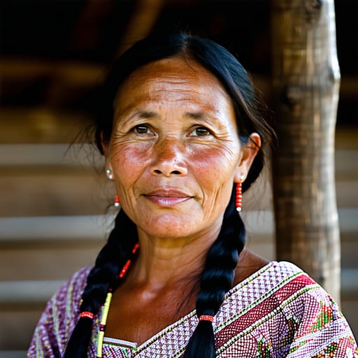 Bidayuh, rendered by Stable Diffusion 3.5 Large from the shared prompt, AI-generated adult subject