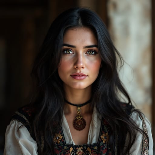 Chechens, rendered by FLUX 1.1 Pro from the shared prompt, AI-generated adult subject