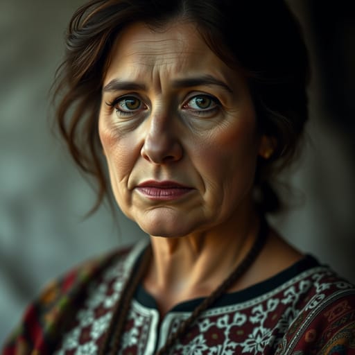 Chechens, rendered by FLUX.1 schnell from the shared prompt, AI-generated adult subject