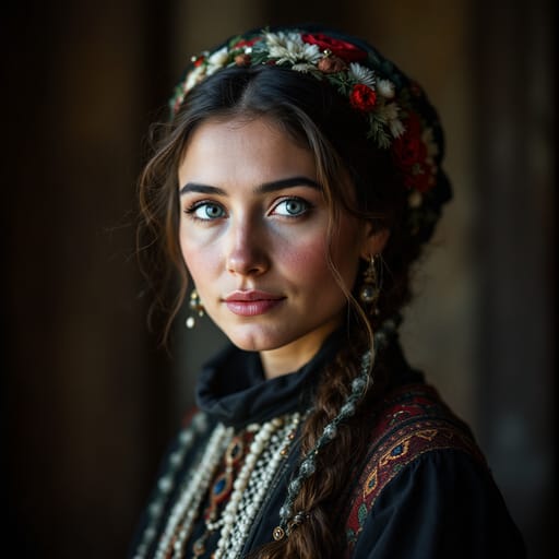Circassians, rendered by FLUX 1.1 Pro from the shared prompt, AI-generated adult subject
