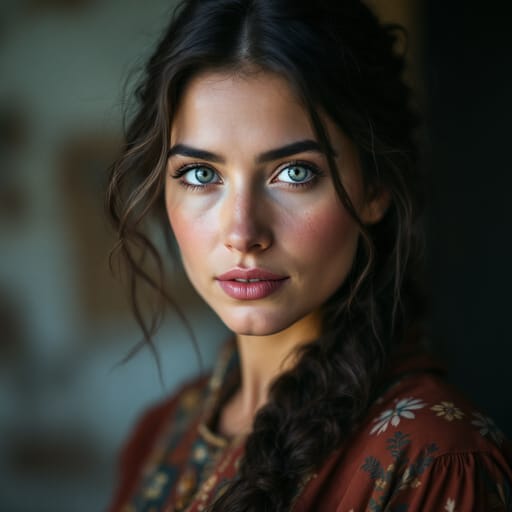Circassians, rendered by FLUX 1.1 Pro from the shared prompt, AI-generated adult subject