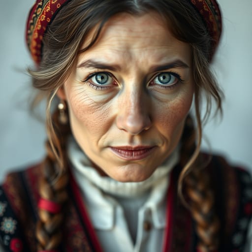 Circassians, rendered by FLUX.1 schnell from the shared prompt, AI-generated adult subject