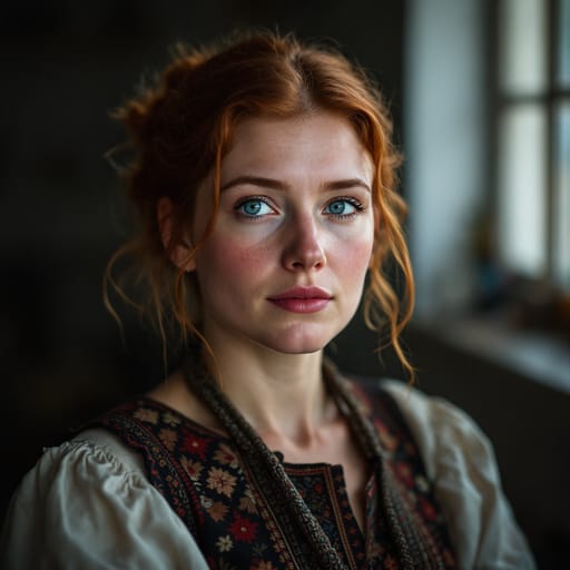 Danes, rendered by FLUX 1.1 Pro from the shared prompt, AI-generated adult subject