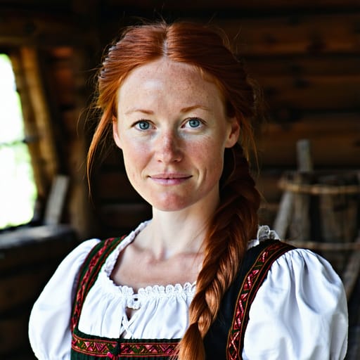 Danes, rendered by Stable Diffusion 3.5 Large from the shared prompt, AI-generated adult subject