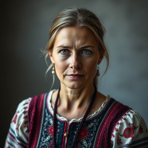 Estonians, rendered by FLUX.1 schnell from the shared prompt, AI-generated adult subject