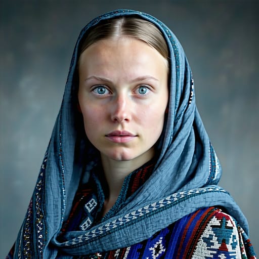 Estonians, rendered by Stable Diffusion 3.5 Large from the shared prompt, AI-generated adult subject