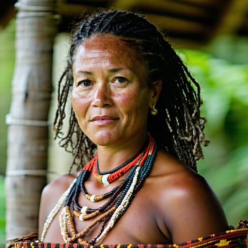 Fijians, rendered by Stable Diffusion 3.5 Large from the shared prompt, AI-generated adult subject