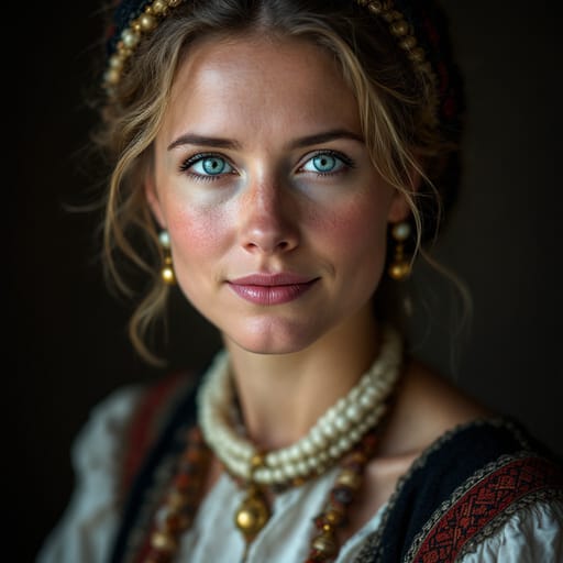 Frisians, rendered by FLUX 1.1 Pro from the shared prompt, AI-generated adult subject