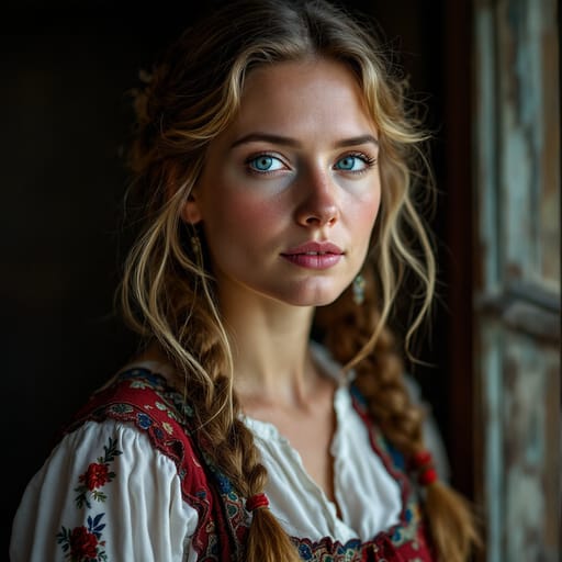 Frisians, rendered by FLUX 1.1 Pro from the shared prompt, AI-generated adult subject