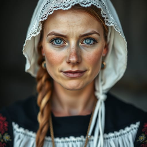 Frisians, rendered by FLUX.1 schnell from the shared prompt, AI-generated adult subject