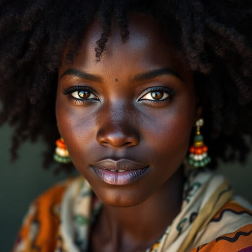 Fula, rendered by FLUX 1.1 Pro from the shared prompt, AI-generated adult subject