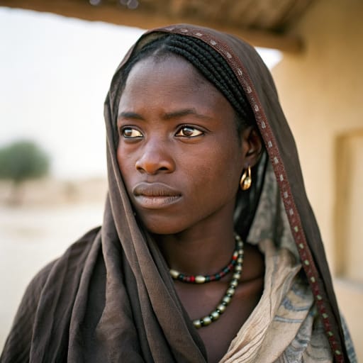 Fula, rendered by Recraft V3 from the shared prompt, AI-generated adult subject