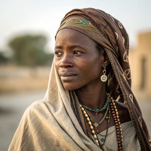 Fula, rendered by Recraft V3 from the shared prompt, AI-generated adult subject