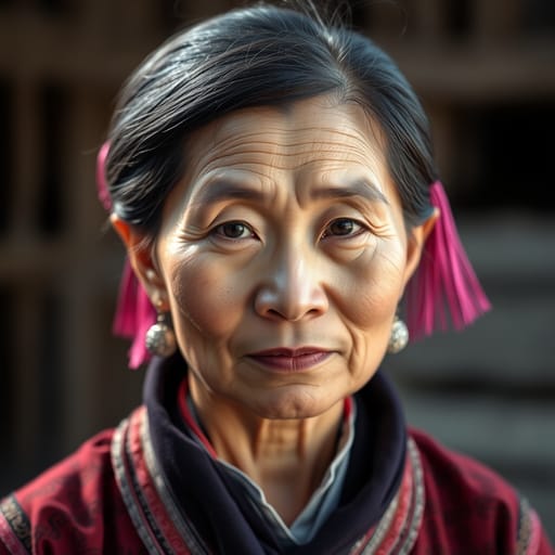 Hmong, rendered by FLUX.1 schnell from the shared prompt, AI-generated adult subject