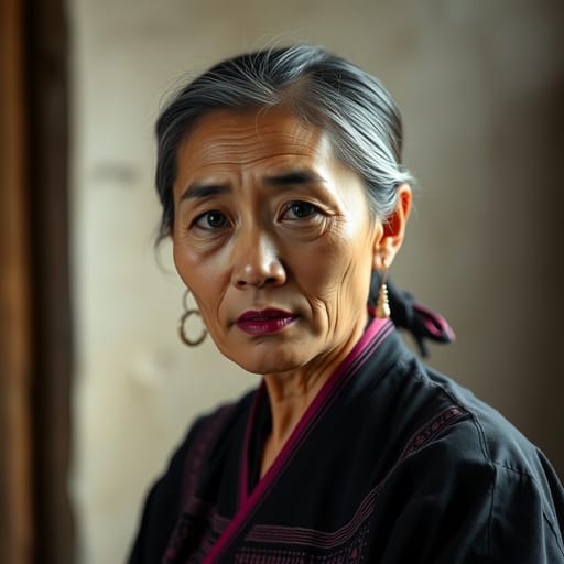Hmong, rendered by FLUX.1 schnell from the shared prompt, AI-generated adult subject