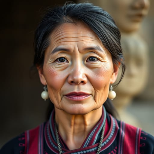 Hmong, rendered by FLUX.1 schnell from the shared prompt, AI-generated adult subject