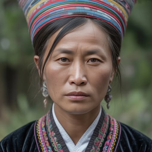 Hmong, rendered by Ideogram 3.0 Turbo from the shared prompt, AI-generated adult subject