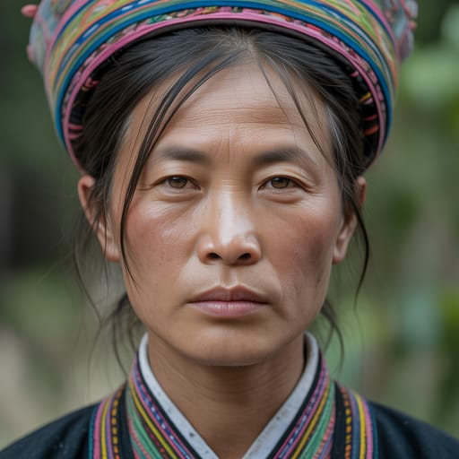 Hmong, rendered by Ideogram 3.0 Turbo from the shared prompt, AI-generated adult subject